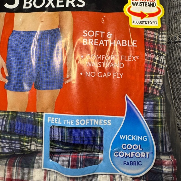 Hanes Men's Tagless Boxers - 5 Pack, Plaid Mix Size M - Picture 5 of 11